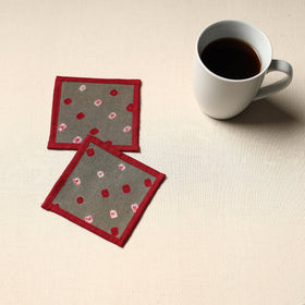 Grey Handmade Cotton Coasters (Set of 2)