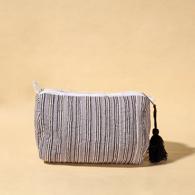  Handmade Cotton Fabric Quilted Utility Pouch With Tassel 