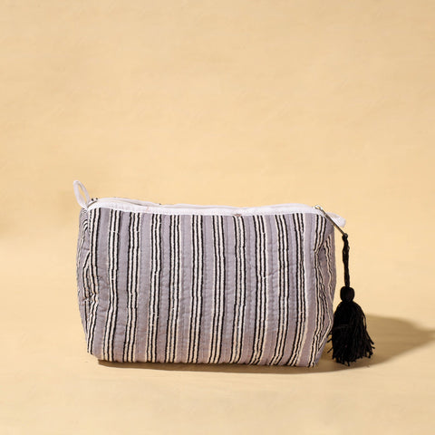  Handmade Cotton Fabric Quilted Utility Pouch With Tassel 