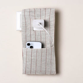 Grey Handmade Cotton Mobile Charging Holder