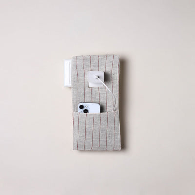 Grey Handmade Cotton Mobile Charging Holder