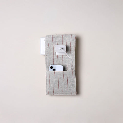 Grey Handmade Cotton Mobile Charging Holder