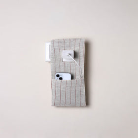 Grey Handmade Cotton Mobile Charging Holder