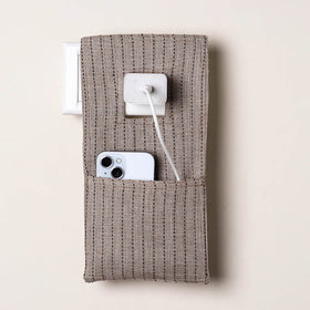 Grey Handmade Cotton Mobile Charging Holder