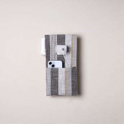 Grey Handmade Cotton Mobile Charging Holder