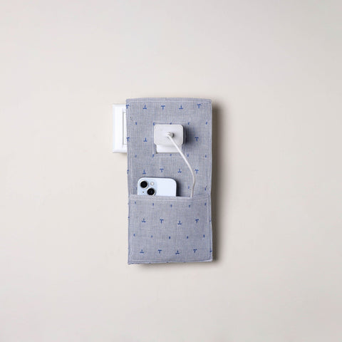 Grey Handmade Cotton Mobile Charging Holder