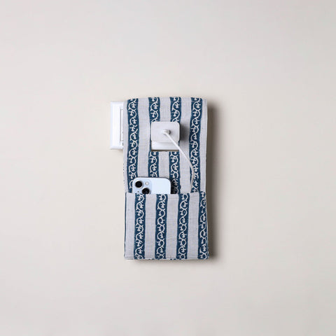 Grey Handmade Cotton Mobile Charging Holder
