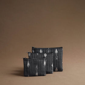 Grey - handmade cotton multipurpose utility pouches (set