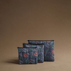 Grey - handmade cotton multipurpose utility pouches (set