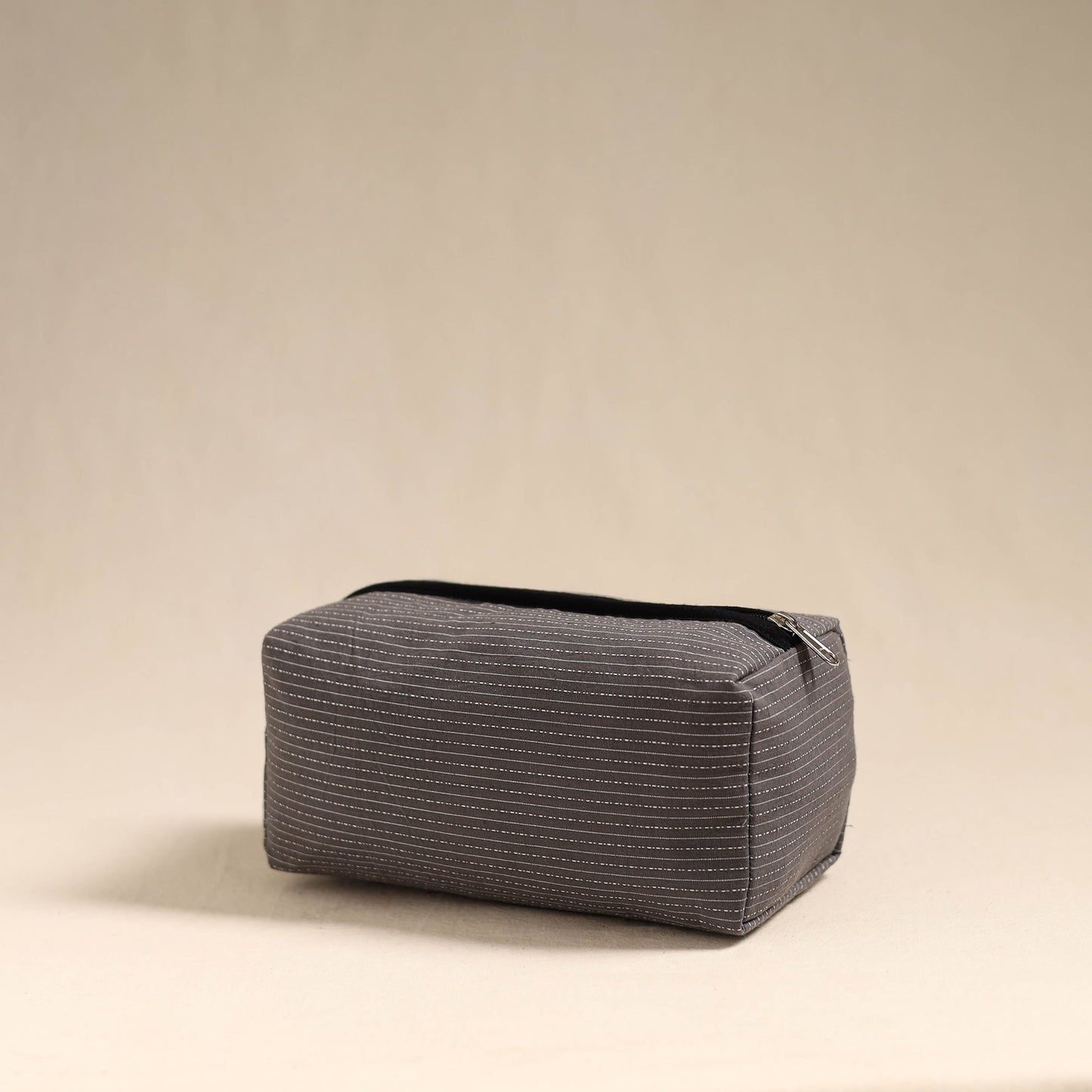 Grey Handmade Cotton Toiletry Bag 