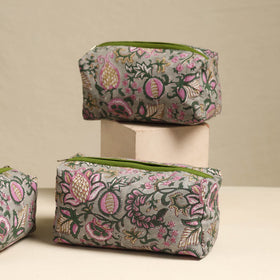  Grey Handmade Cotton Toiletry Bags (Set of 3)