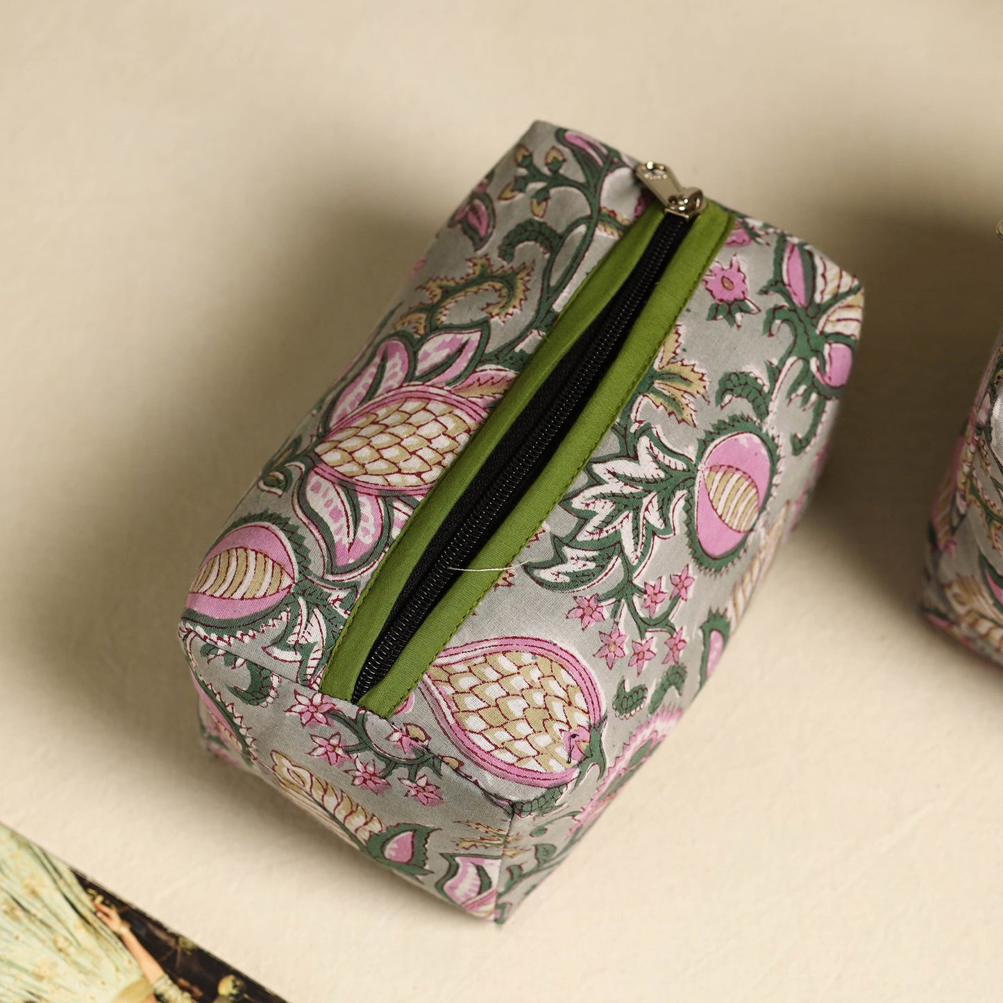  Grey Handmade Cotton Toiletry Bags (Set of 3)