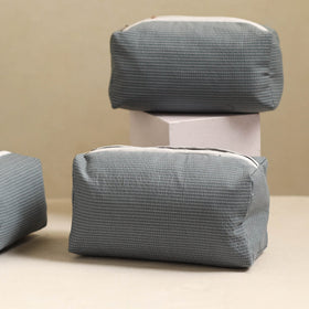 Grey Handmade Cotton Toiletry Bags (Set of 3)