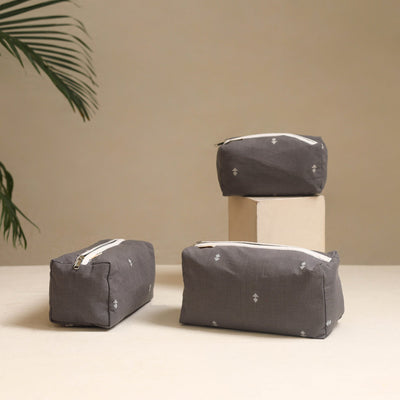 Grey - handmade cotton toiletry bags (set of 3) 24