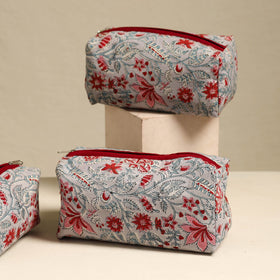  Grey Handmade Cotton Toiletry Bags (Set of 3)