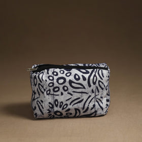  Grey Handmade Cotton Toiletry Pouch 