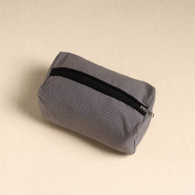  Grey Handmade Cotton Toiletry Pouch 