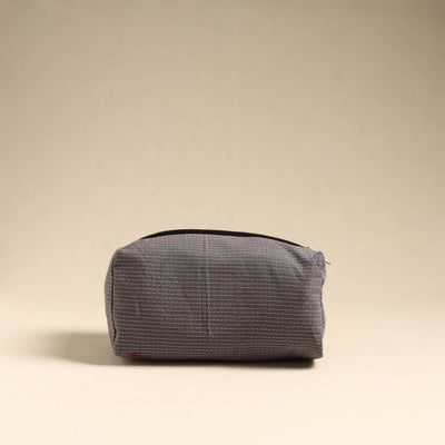 Grey Handmade Cotton Toiletry Pouch 