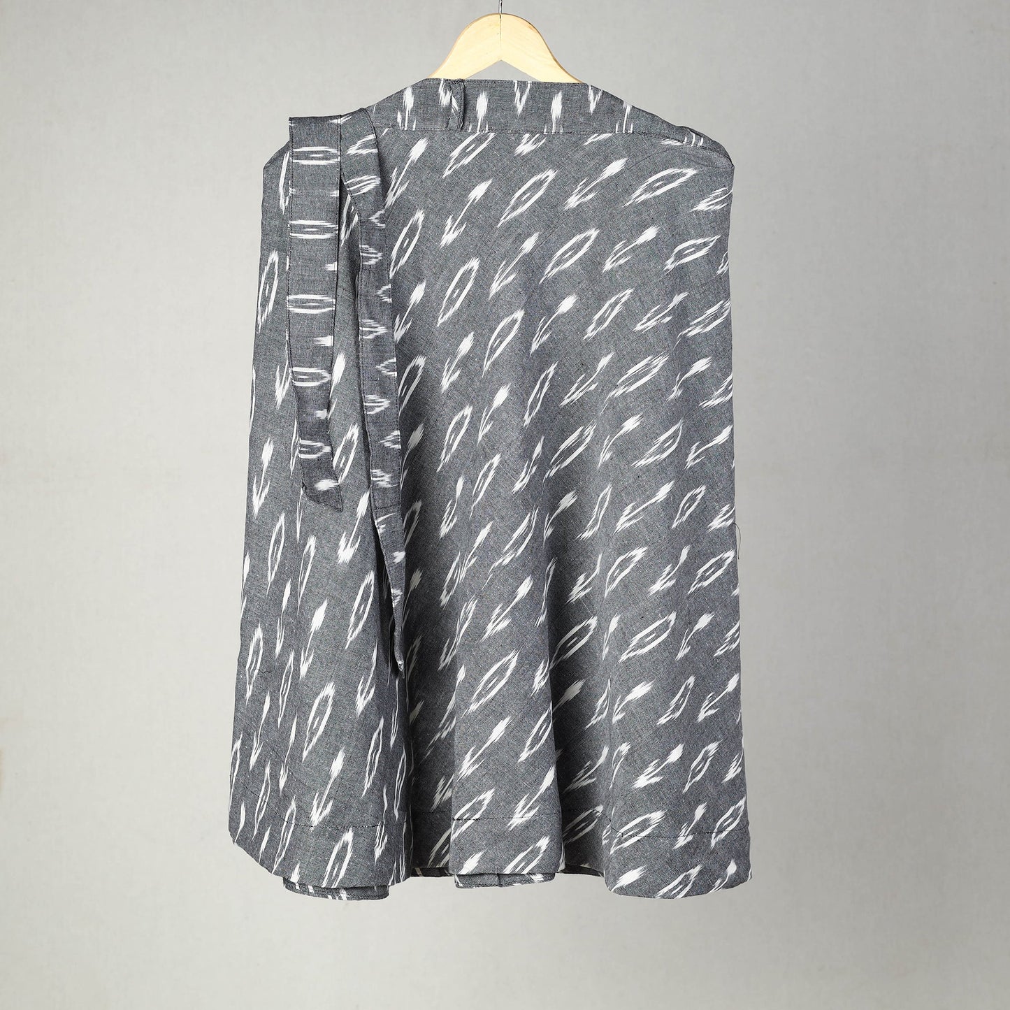 Grey Handmade Cotton Wrap Around Pochampally Ikat Skirt