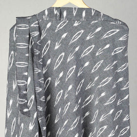 Grey Handmade Cotton Wrap Around Pochampally Ikat Skirt