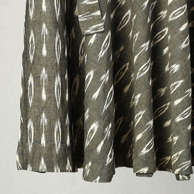 Grey Handmade Cotton Wrap Around Pochampally Ikat Skirt