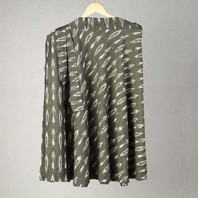 Grey Handmade Cotton Wrap Around Pochampally Ikat Skirt