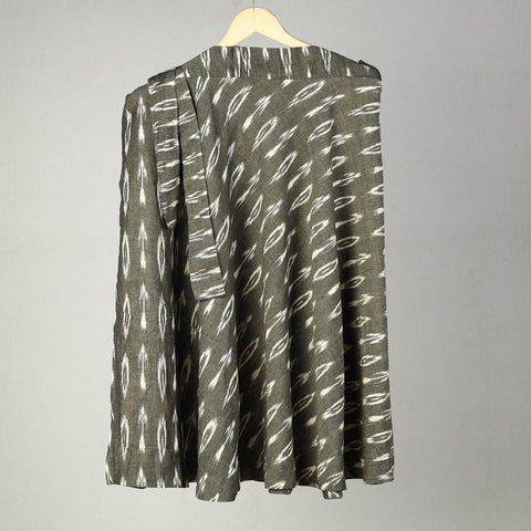 Grey Handmade Cotton Wrap Around Pochampally Ikat Skirt