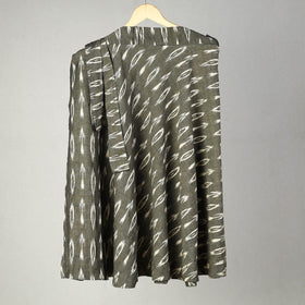 Grey Handmade Cotton Wrap Around Pochampally Ikat Skirt