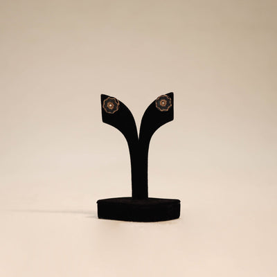 Grey - handmade fabart earrings 97 - handcrafted