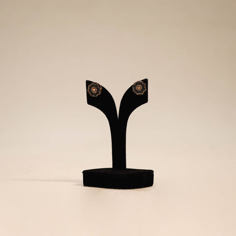 Grey - handmade fabart earrings 97 - handcrafted