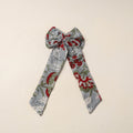 Grey Handmade Fabric Bow Hair Clip