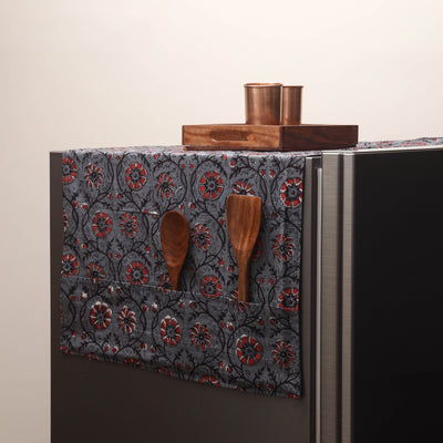 Handmade fridge top cover with multiple pockets 128