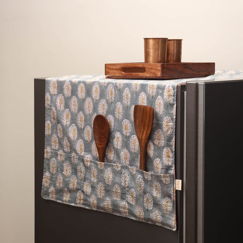 Handmade fridge top cover with multiple pockets 35