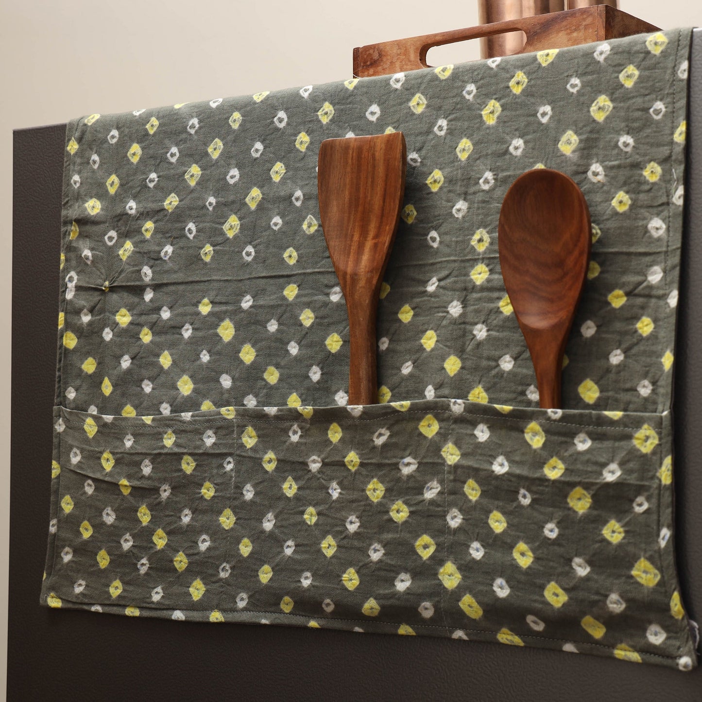 Handmade fridge top cover with multiple pockets 38