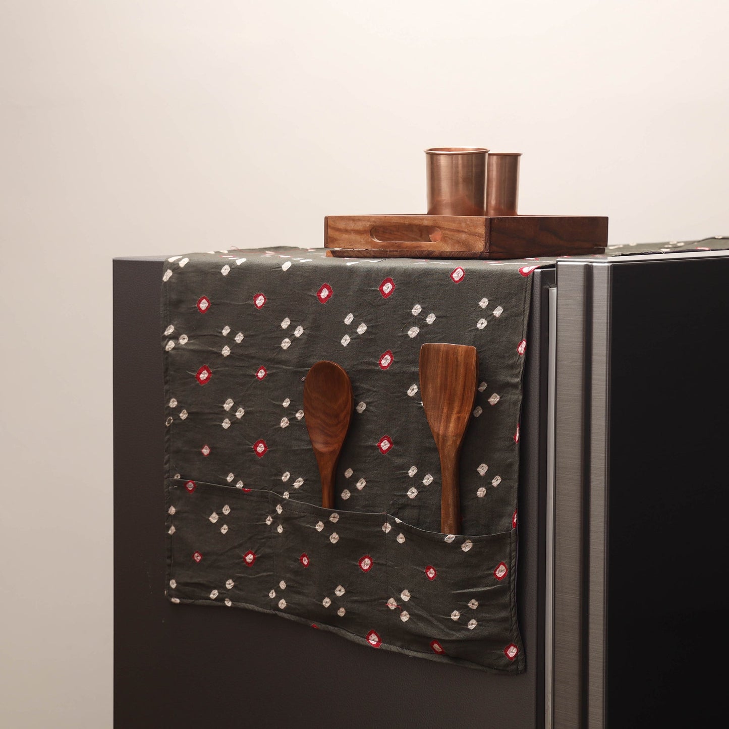 Handmade fridge top cover with multiple pockets 76