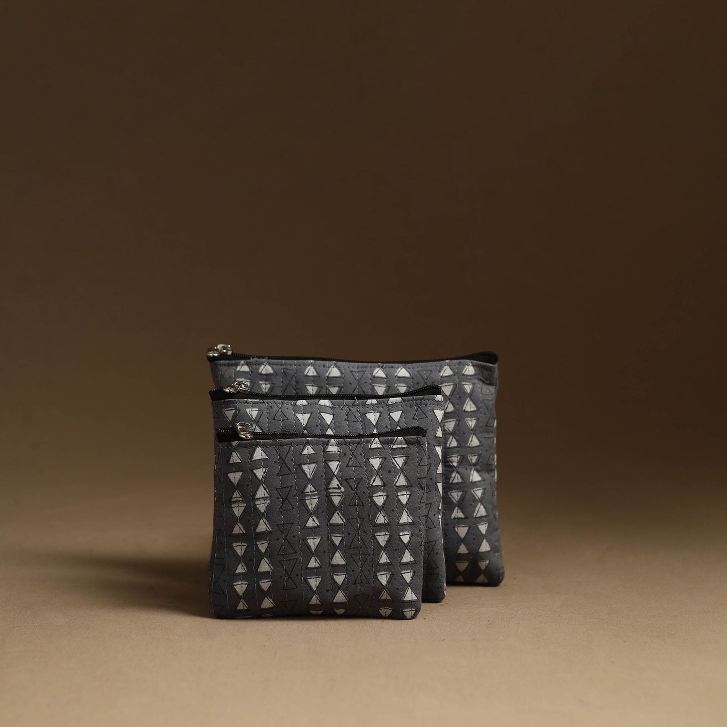 Grey - handmade multipurpose utility pouches (set of 3) 47