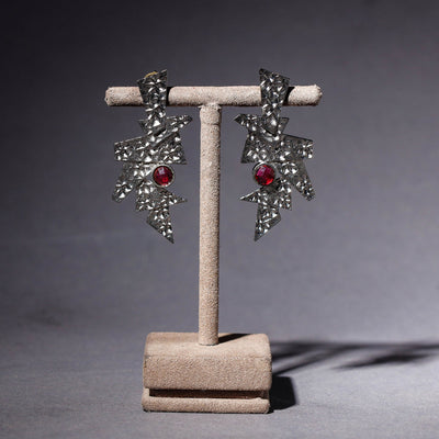  Handmade Natural Stone Brass Base Earrings 