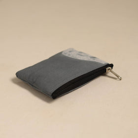  Grey Handmade Quilted Cotton Coin Pouch 