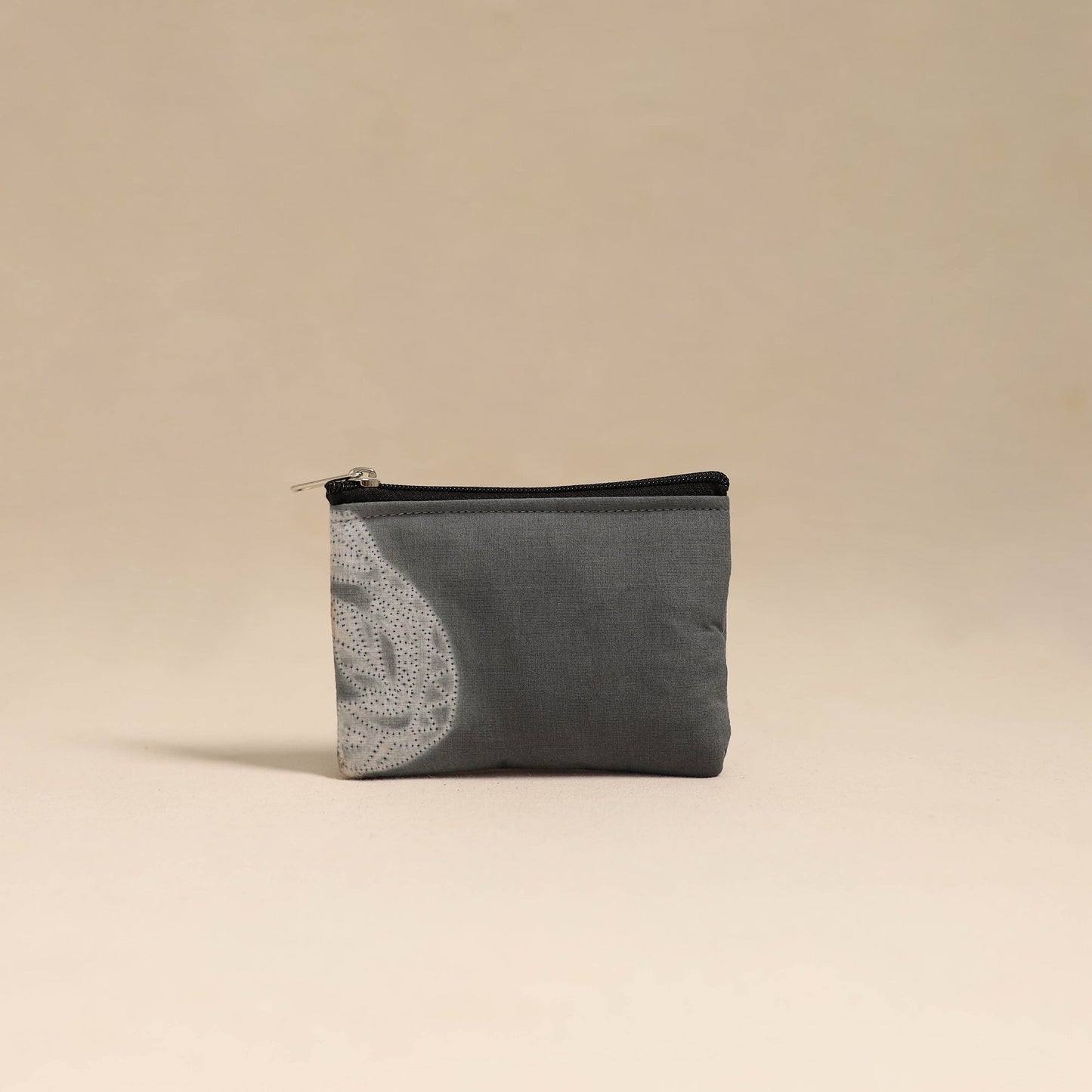  Grey Handmade Quilted Cotton Coin Pouch 