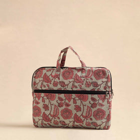  Grey Handmade Quilted Cotton Laptop Bag