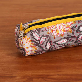  Grey Handmade Quilted Cotton Pencil Pouch