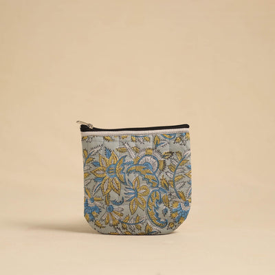  Grey Handmade Quilted Cotton Utility Pouch