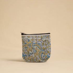  Grey Handmade Quilted Cotton Utility Pouch