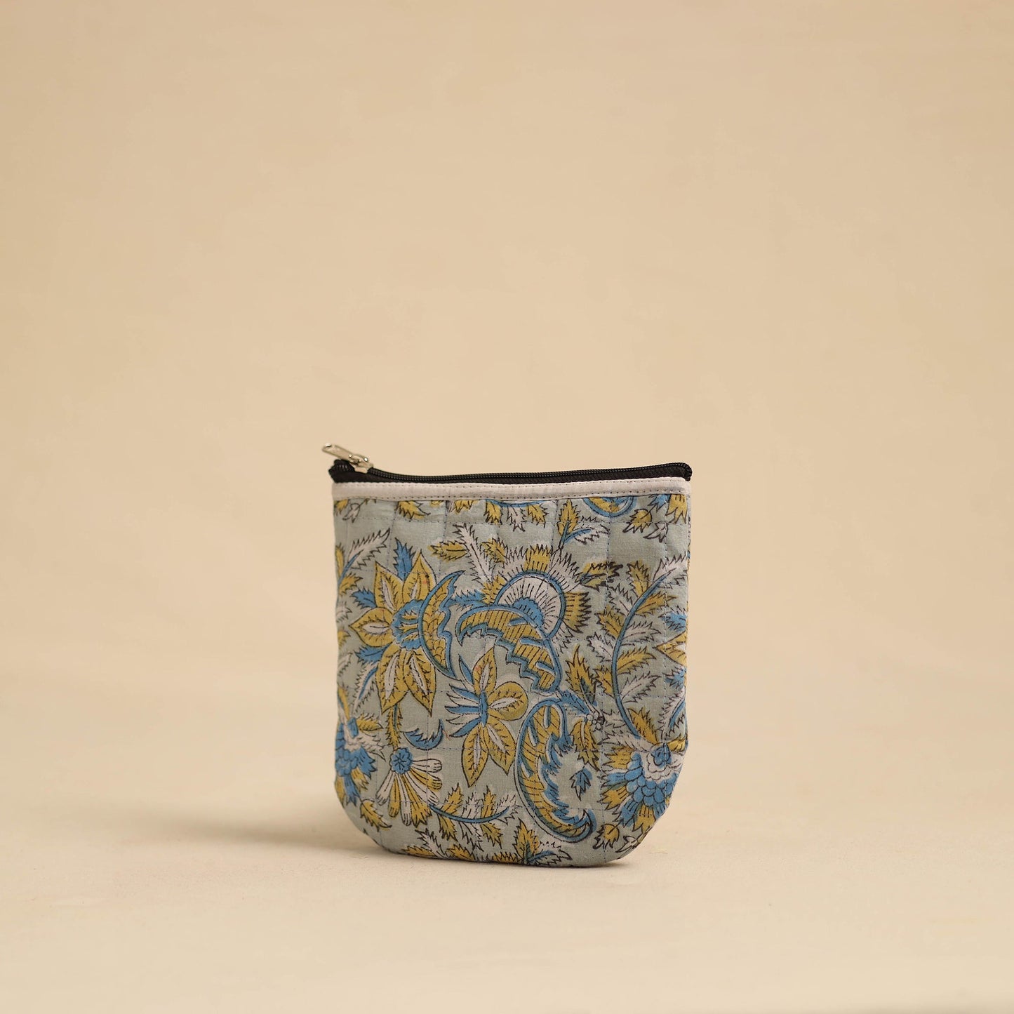  Grey Handmade Quilted Cotton Utility Pouch