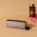 Grey Handmade Quilted Pencil Pouch