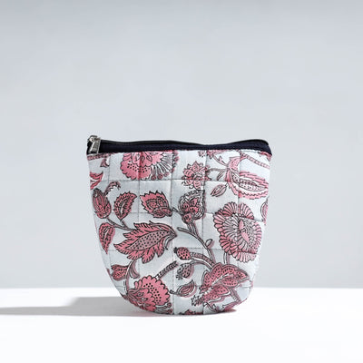  Handmade Quilted Sanganeri Block Printed Utility Pouch 06 