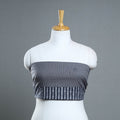 Grey - handmade running stitch plain cotton blouse piece