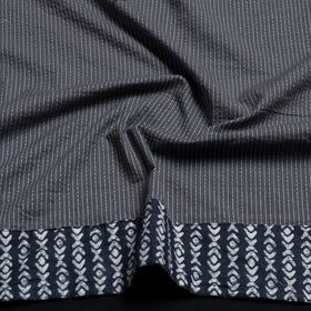 Grey - handmade running stitch plain cotton blouse piece