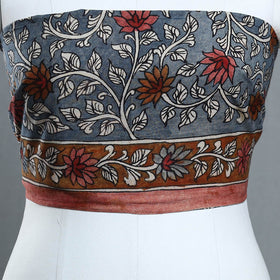 Buy Grey Handpainted Cotton Kalamkari Blouse Piece
