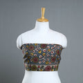 Grey - handpainted cotton kalamkari blouse piece 11
